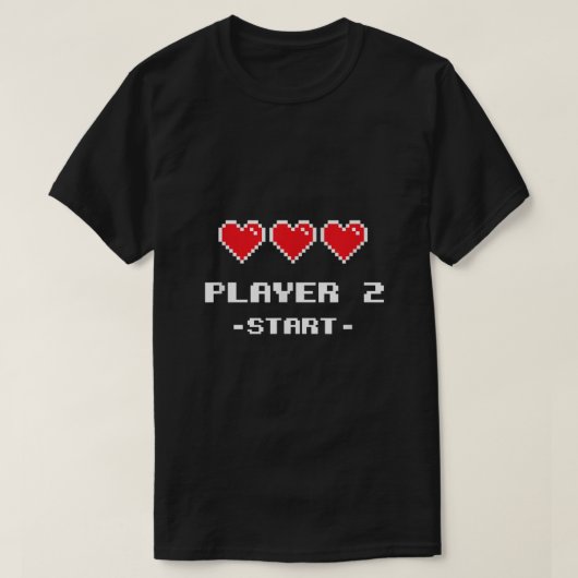 プレーヤー2マッチングプレーヤー1ビデオゲーム用プレーヤー2 Tシャツ (デザイン正面)