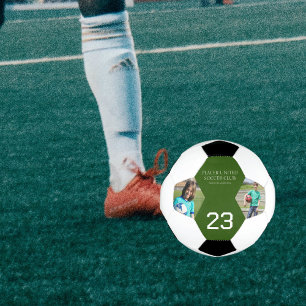 プレーヤー2枚の写真記念ゲーム サッカーボール