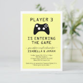 プレーヤー3のビデオゲームのベビーのカップルのシャワー 招待状 (スタンド正面)