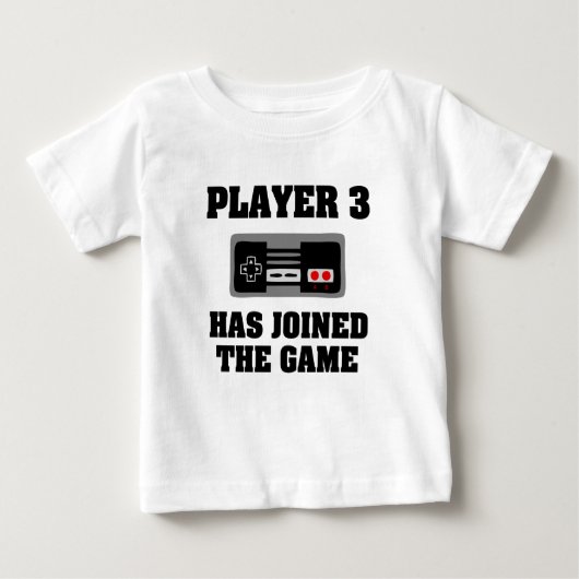 プレーヤー3はゲームのおもしろいな新生児のワイシャツを結合しました ベビーTシャツ (正面)