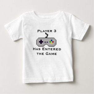 プレーヤー3はゲームのクリーパーのワイシャツ-灰色--に入りました ベビーTシャツ