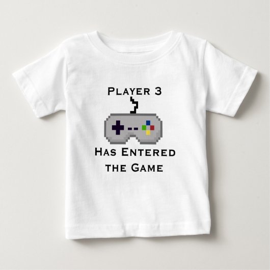 プレーヤー3はゲームのクリーパーのワイシャツ-灰色--に入りました ベビーTシャツ (正面)