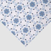 プレーリモダンレースインディゴスカイブルーフォーク幾何学的 薄葉紙 (詳細)