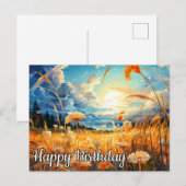 プレーリーの晴れた日 | 誕生日おめでとう ポストカード (正面/裏面)