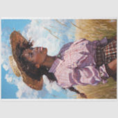 プレーリーアフリカ女性のカーボーイカントリーウェスタン素朴 薄葉紙 (正面)