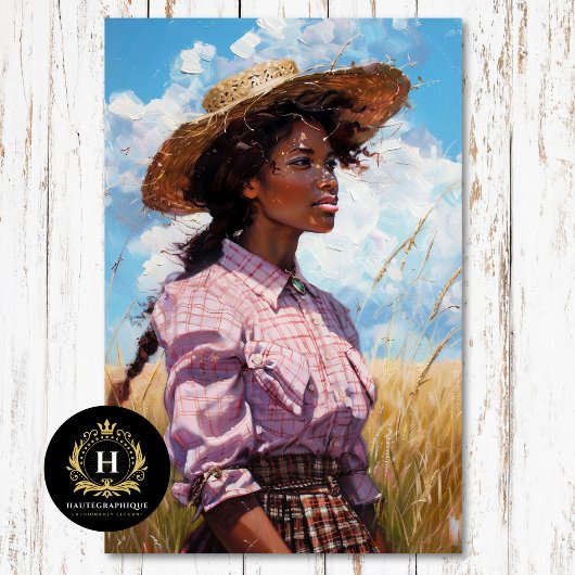 プレーリーアフリカ女性のカーボーイカントリーウェスタン素朴 薄葉紙