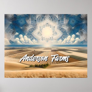 プレーリーウィートファーム抽象芸術 ポスター
