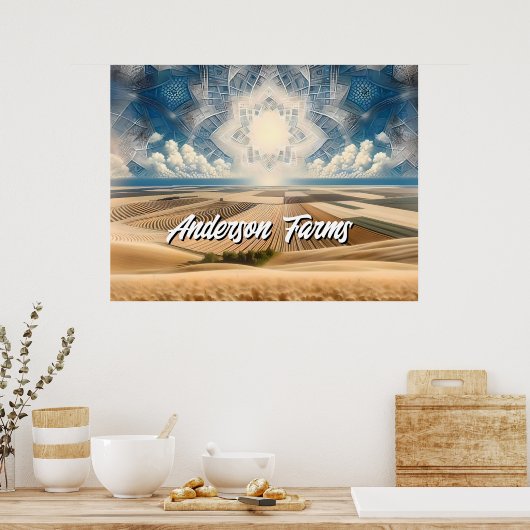 プレーリーウィートファーム抽象芸術 ポスター (キッチン)