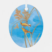 プレーリーウォーブラーオードボンイエローバード メタルオーナメント (裏面)