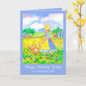 プレーリーガールファームハウスハッピーバースデー カード (黄色い花)