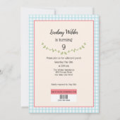 プレーリーガールブックカバー誕生日 招待状 (裏面)