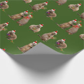 プレーリークリスマスラッピング紙（ダークグリーン） ラッピングペーパー (角)