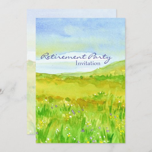 プレーリーグラスメドウリタイアメントパーティの招待状 招待状 (正面/裏面)