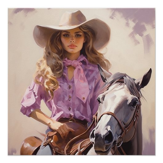 プレーリーシスル:女性のカーボーイウォールアート ポスター (正面)