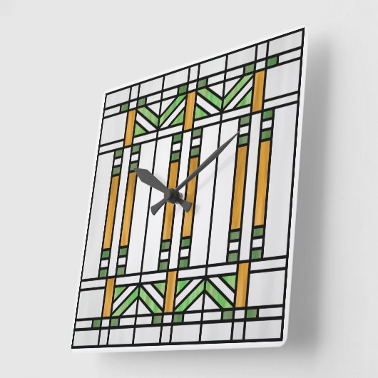 プレーリースクールスタイル解釈第4号 スクエア壁時計 (傾斜)