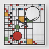 プレーリースクールスタイル通訳第5号 スクエア壁時計 (正面)