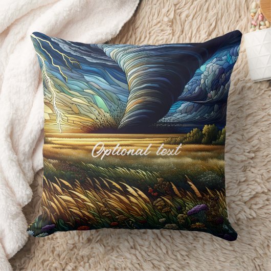 プレーリートルネードステンドグラス クッション (ブランケット)