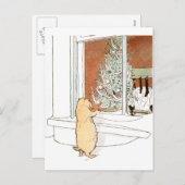 プレーリードッグおよびクリスマスツリー シーズンポストカード (正面/裏面)