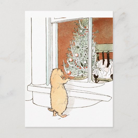 プレーリードッグおよびクリスマスツリー シーズンポストカード (正面)
