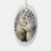 プレーリードッグのキスのオーナメント セラミックオーナメント (右)