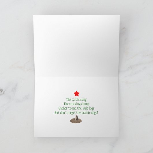 プレーリードッグのクリスマスの写真カード シーズンカード (内部)
