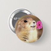 プレーリードッグの円形ボタン 缶バッジ (正面&裏面)