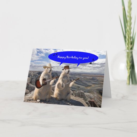 プレーリードッグの町のバースデー・カードのホーダウン カード (正面)