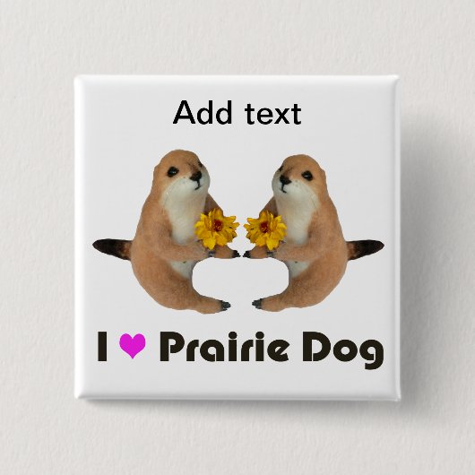 プレーリードッグの詰まったなおもちゃ 缶バッジ (正面)