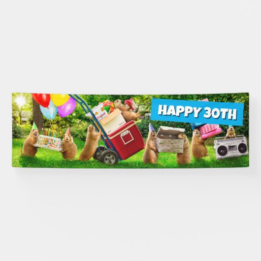 プレーリードッグの誕生日パーティー 横断幕 (横)