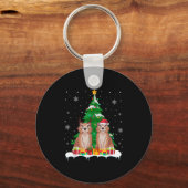 プレーリードッグクリスマスツリーライトサンタトナカイX キーホルダー (正面)