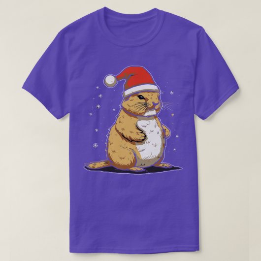 プレーリードッグクリスマス Tシャツ (デザイン正面)