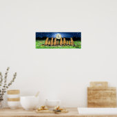 プレーリードッグ家族と月のポスター海軍の夜 ポスター (キッチン)