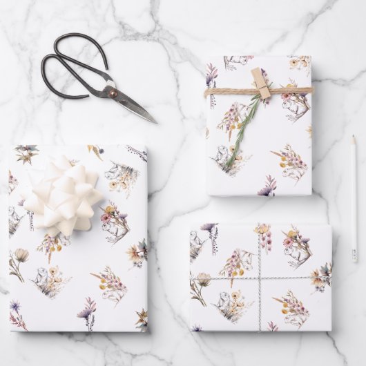 プレーリードッグ野草包み紙 ラッピングペーパーシート (正面)