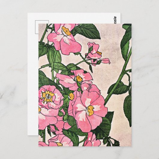 プレーリーバラかわいらし、フローライラストレーション、 ポストカード (正面/裏面)