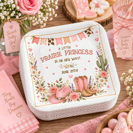 プレーリープリンセス ウエスタンベビーシャワー ペーパープレート