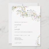 プレーリーワイルドフラワー結婚式招待状 素朴 招待状 (裏面)