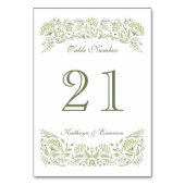 プレーリー結婚のテーブルカード テーブルナンバー (裏面)