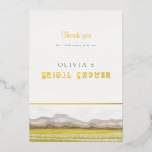 プレーリー開花ブライダルシャワーサンキューカード 箔招待状 (正面)