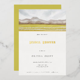 プレーリー開花ブライダルシャワー 箔招待状