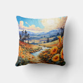 プレーリー鮮やかランドスケープイラストレーション クッション (裏面)