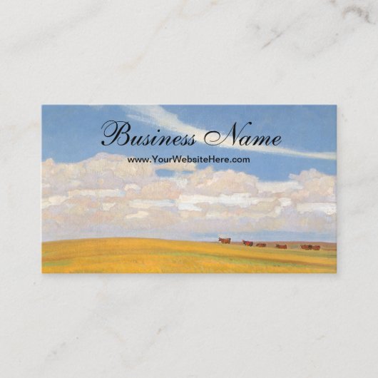 プレーリーAfter Storm by Maynard Dixon,ヴィンテージ・アート 名刺 (正面)