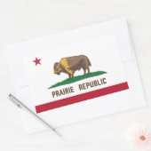 プレーリ共和国バイソン国旗のプレイ素晴らしンダー 長方形シール (封筒)