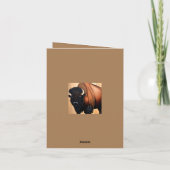 プレーリ威厳のあるバイソン – ワイルドアンドフリー サンキューカード (裏面)