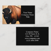 プレーリ威厳のあるバイソン – ワイルドアンドフリー 名刺 (正面/裏面)