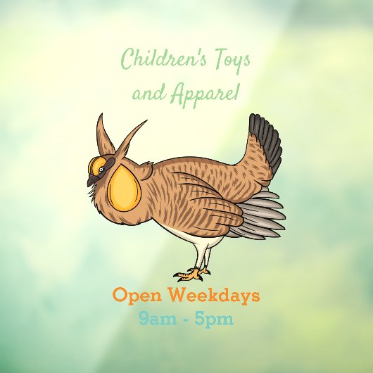 プレーリ素晴らしーチキン漫画イラストレーション ウィンドウサイン (シート3)