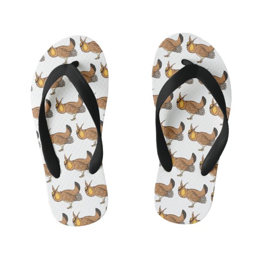 プレーリ素晴らしーチキン漫画イラストレーション キッズビーチサンダル (フットベッド)