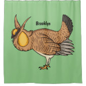 プレーリ素晴らしーチキン漫画イラストレーション シャワーカーテン (正面)