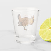 プレーリ素晴らしーチキン漫画イラストレーション ショットグラス (裏面)