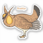 プレーリ素晴らしーチキン漫画イラストレーション シール (正面)