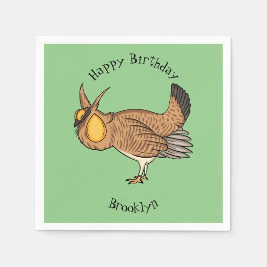 プレーリ素晴らしーチキン漫画イラストレーション スタンダードカクテルナプキン (正面)